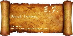 Barsi Ferenc névjegykártya