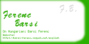 ferenc barsi business card